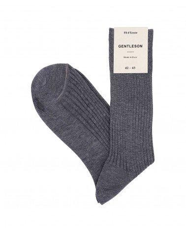Chaussettes fil d'Ecosse - Homme Luxe - qualité - grises → GENTLESON Taille  39 - 41